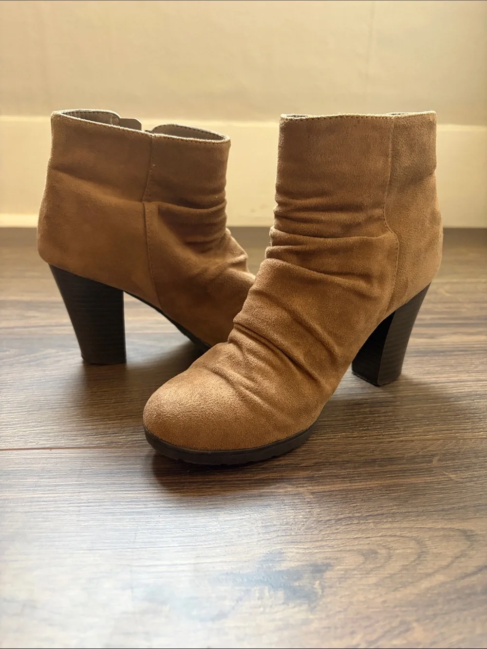 Women’s Brown Suede Ankle Bootie with Side Zip